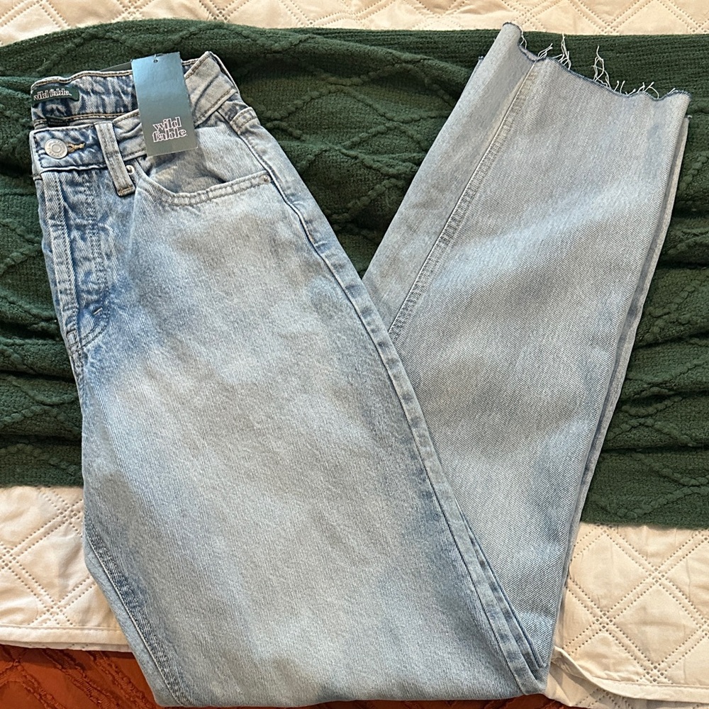 Wild Fable Light Blue High-Rise Curvy Straight Jeans